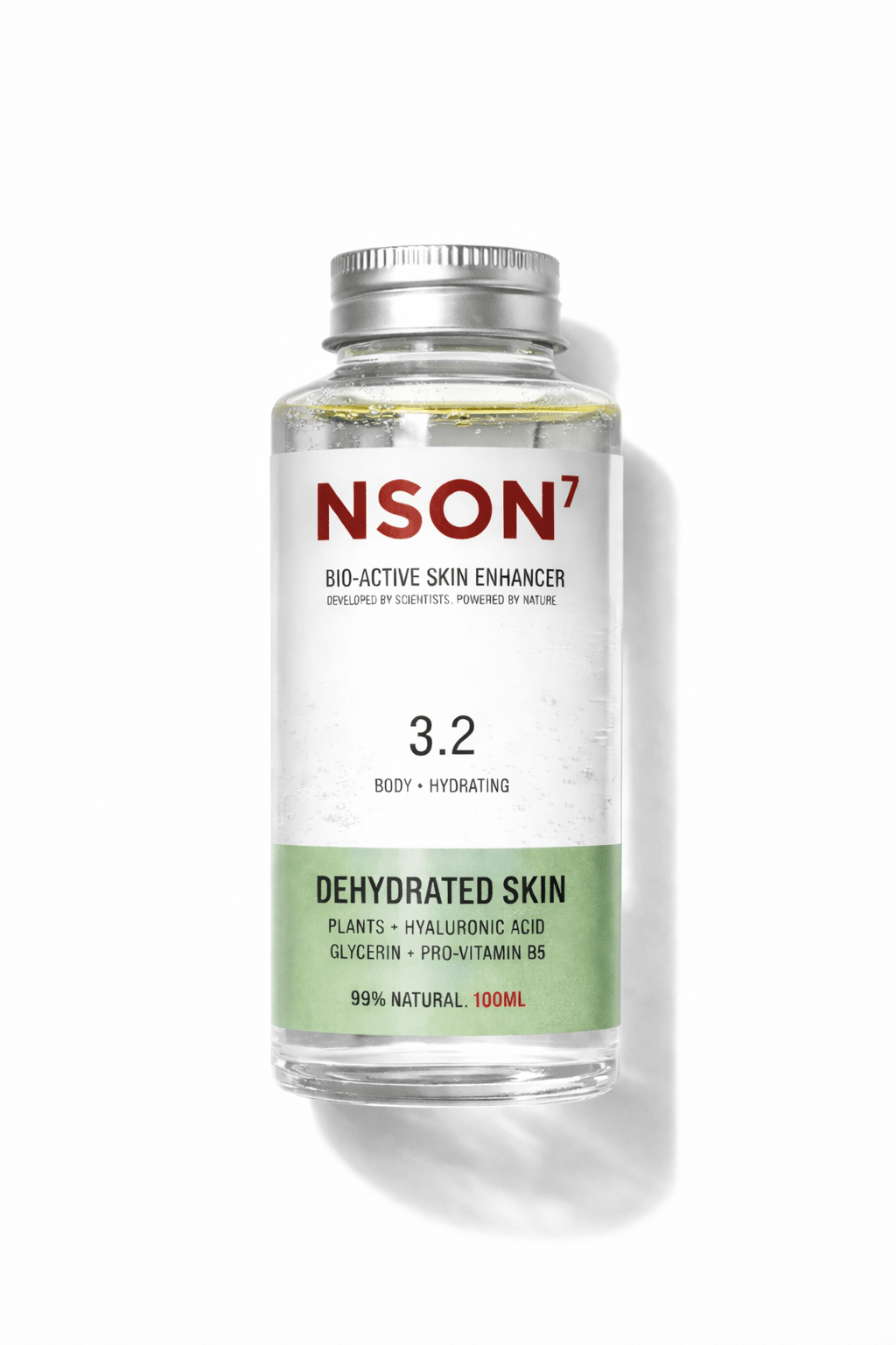 3.2 Bio-Active Hydrating • Skin Enhancer - NSON7 Developed by scientists. Powered by nature. Vegan. Cruelty-Free. Plastic-Free. Clean. Natural. Fragrance-free - scented only by the natural botanicals within.